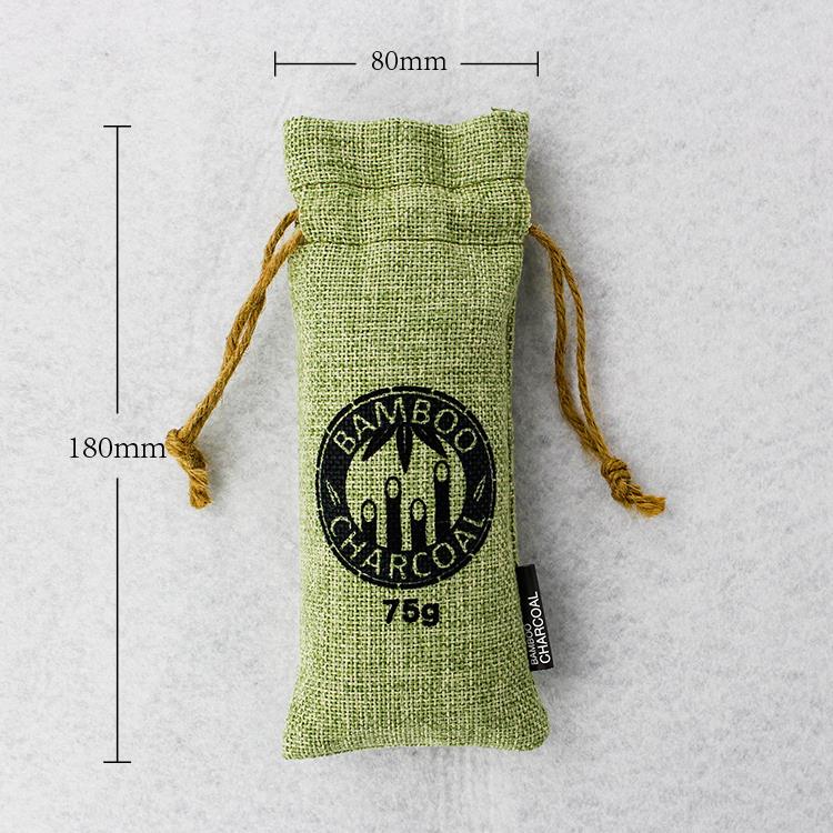 Gamtos bambuko medžio anglis Kanapių virvės krepšys Nature Bamboo Charcoal Hemp Rope Bag